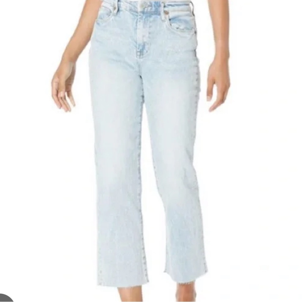 Blanknyc revolve straight leg raw hem ribcage denim